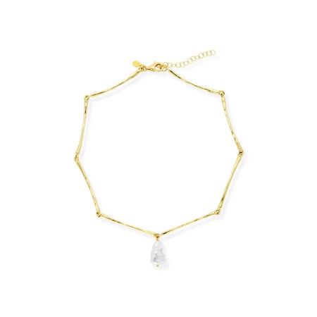 Gargantilla Plata Chapada y Perla