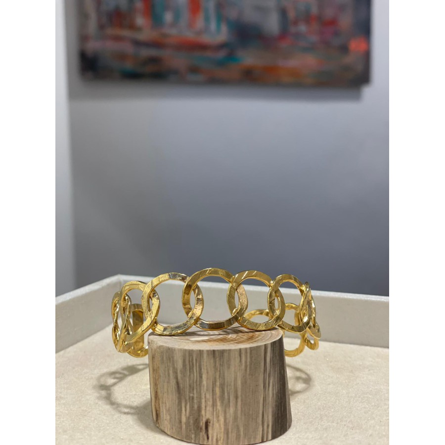 Pulsera  Rigida Plata Chapada  Roma