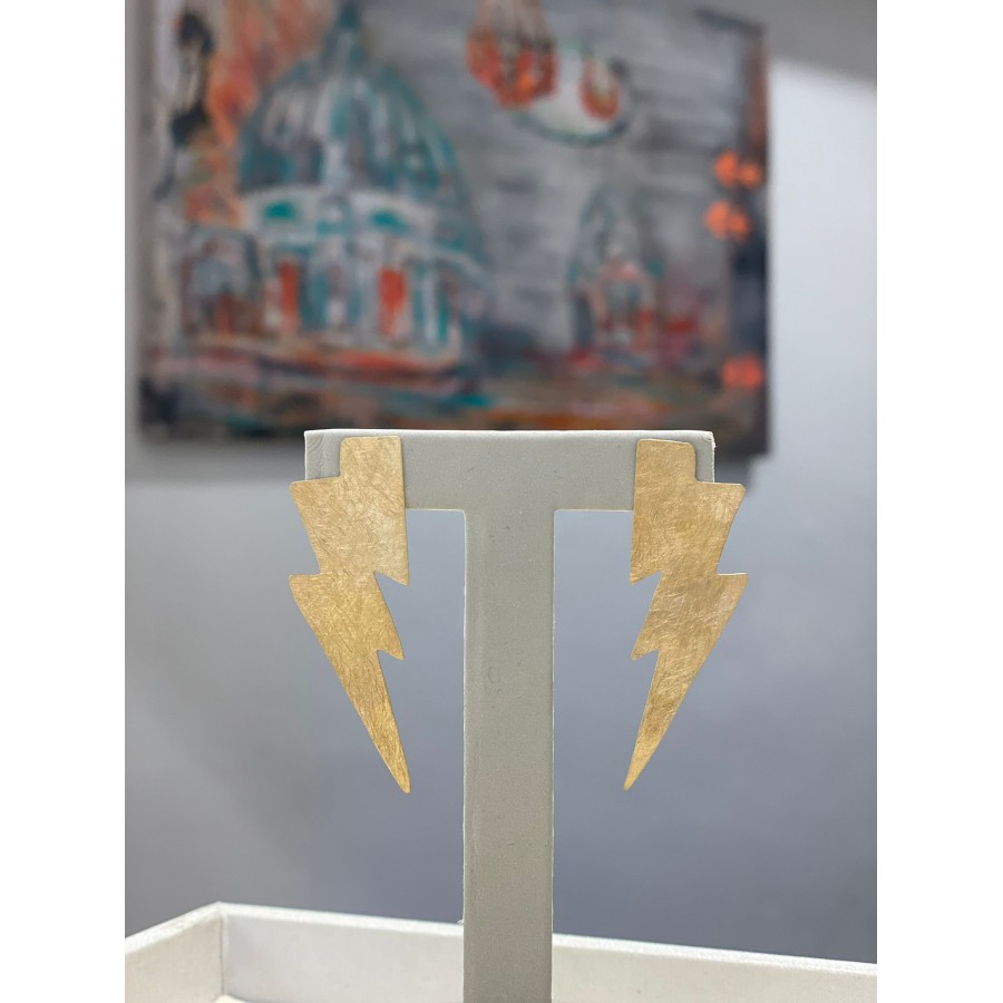 Pendientes Plata Chapada Rayo