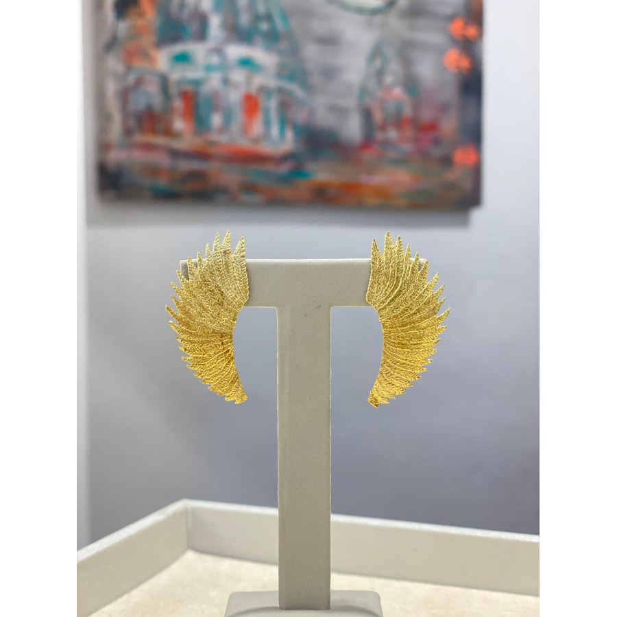 Pendientes Plata Chapada Alas