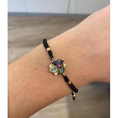 Pulsera Plata Chapada Piedras Naturales