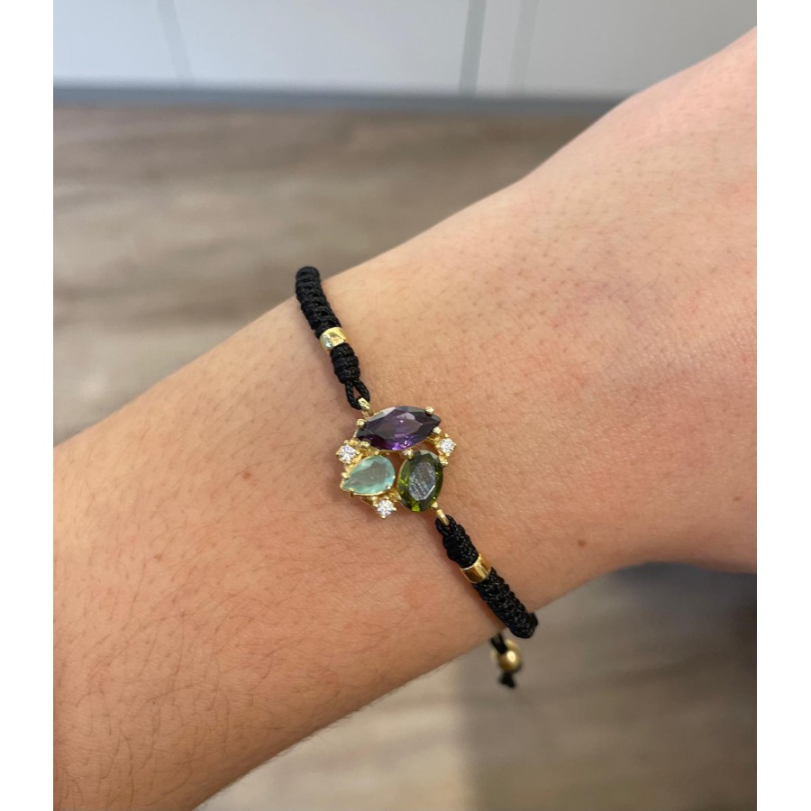 Pulsera Plata Chapada Piedras Naturales