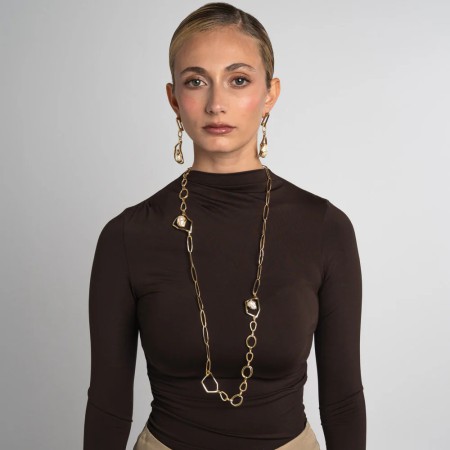 Collar Bronce Chanel Perlas