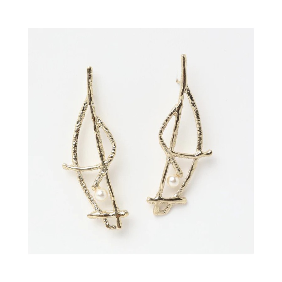 Pendientes Bronce Perlas Japón