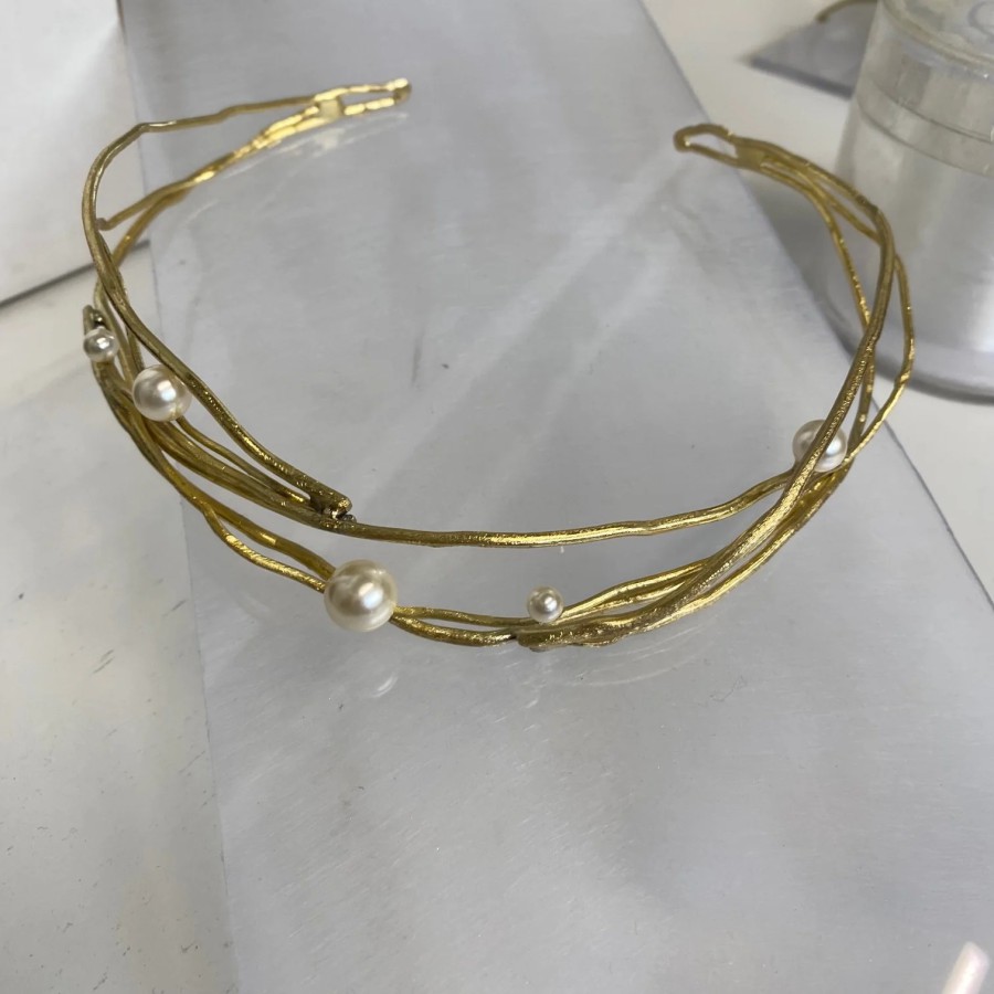 Choker Bronce Perlas