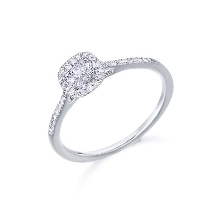 Anillo oro Blanco con Brillantes