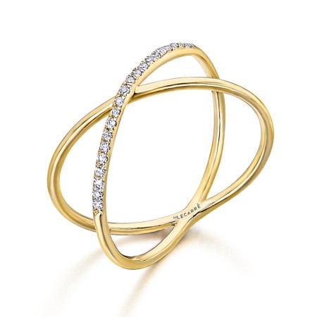 Anillo Oro Cruzado Brillantes