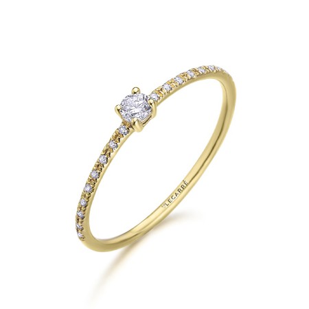 Anillo Oro Solitario Brazo Brillantes
