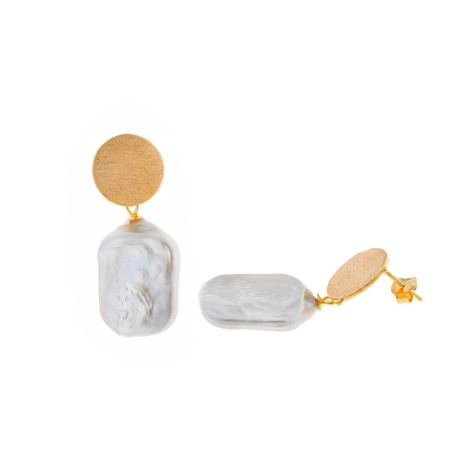 Pendientes Plata Chapada Perla Barroca