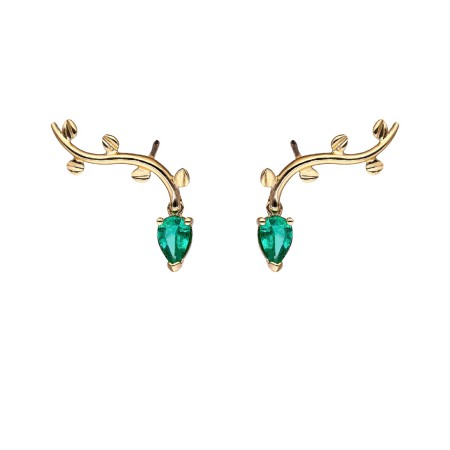 Pendientes Oro y Esmeraldas