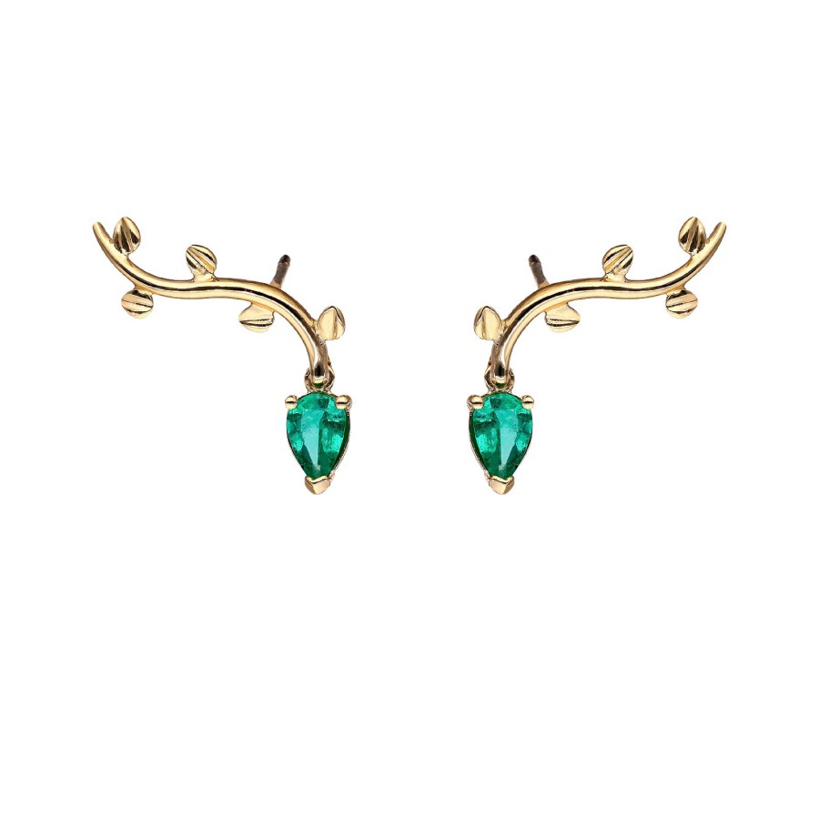 Pendientes Oro y Esmeraldas