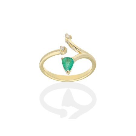 Anillo Oro Esmeralda y Diamantes