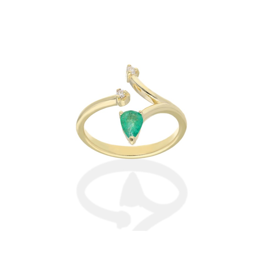 Anillo Oro Esmeralda y Diamantes