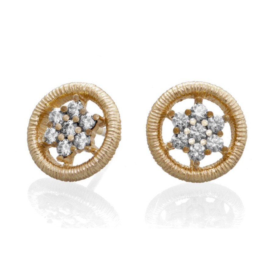 Pendientes Plata Chapada y Circonitas