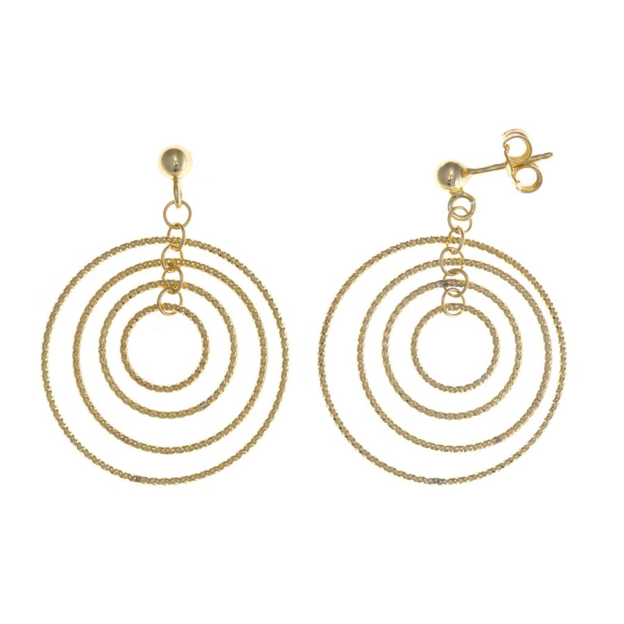 Pendientes Plata Chapada Aros Entrelazados