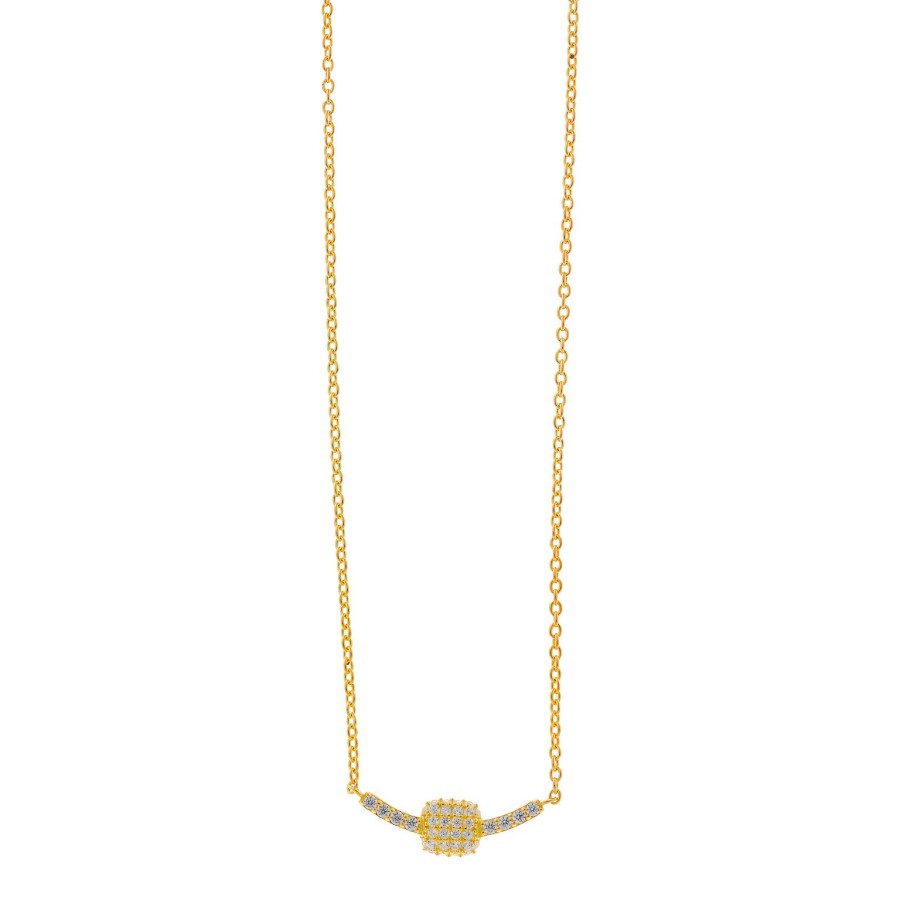 Gargantilla Plata Chapada Barra Cuadrado Circonitas