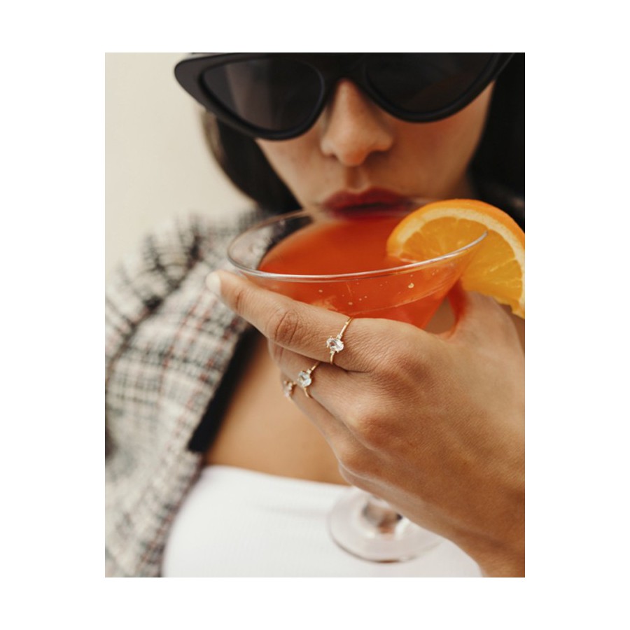 Anillo Oro Amatista y Diamantes