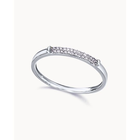 Anillo Oro Blanco Diamantes Pavé