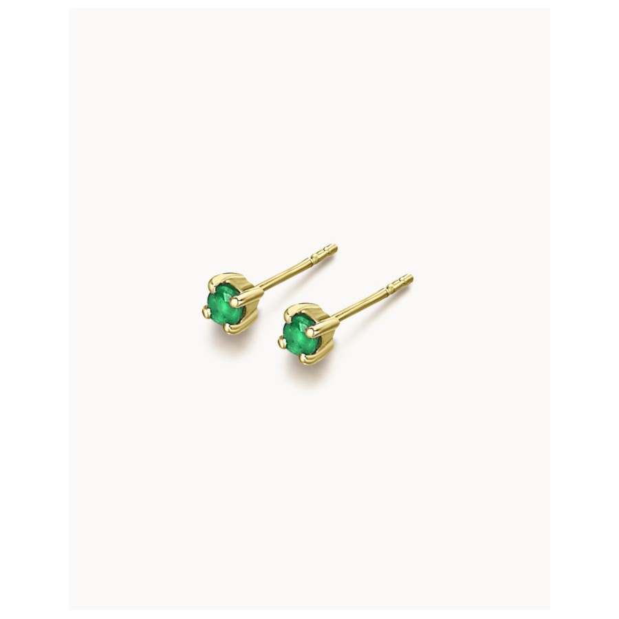 Pendientes Garra  Oro Amarillo y Esmeraldas