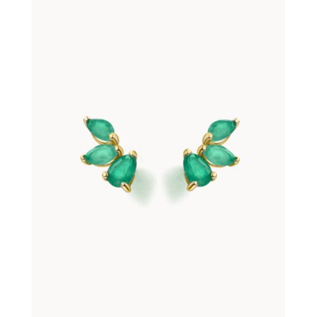 Pendientes Oro Amarillo y Esmeraldas
