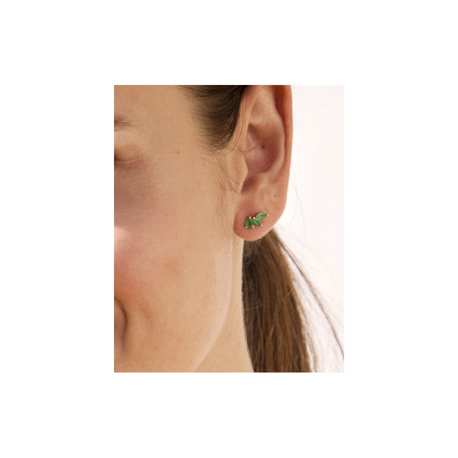 Pendientes Oro Amarillo y Esmeraldas