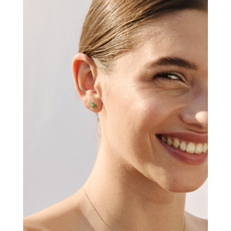 Pendientes Oro Amarillo y Esmeraldas