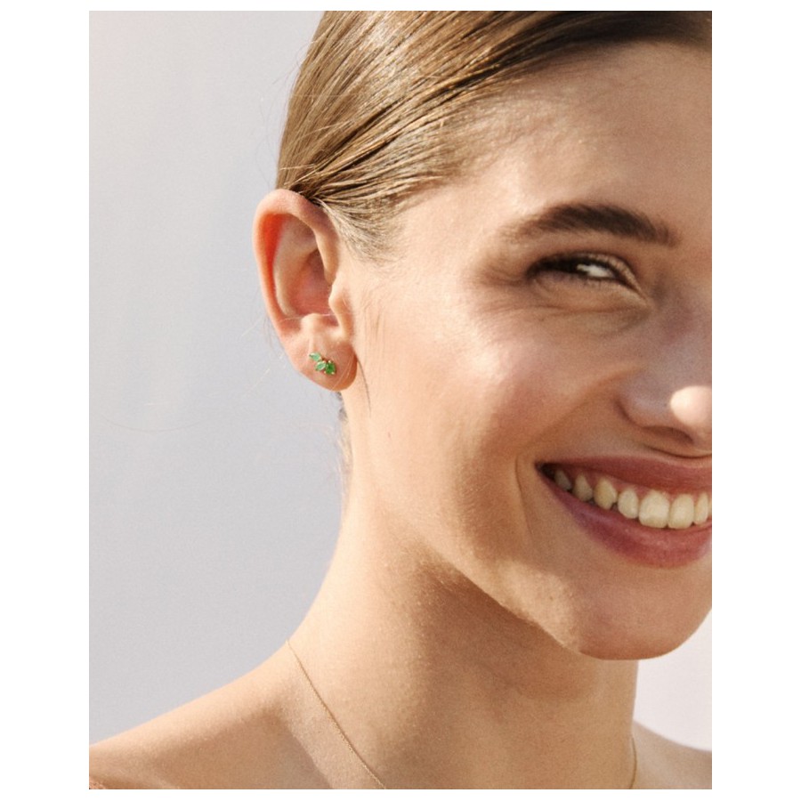 Pendientes Oro Amarillo y Esmeraldas