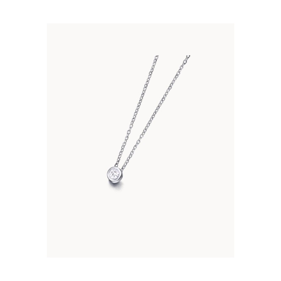 Gargantilla Oro Blanco y Diamante en Chatón