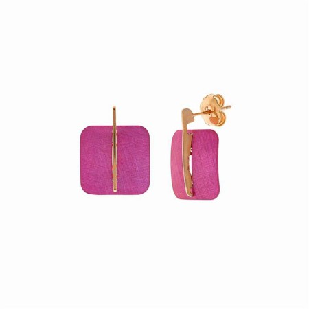 Pendientes Plata Chapada Diamantado Rosa