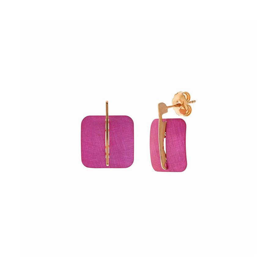 Pendientes Plata Chapada Diamantado Rosa