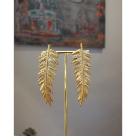 Pendientes Plata Chapada Hojas Acacia