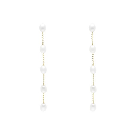 Pendientes Plata Chapada y Perlas Cultivadas