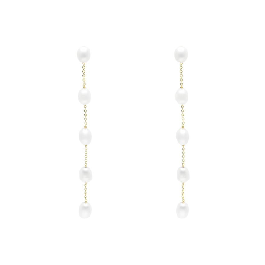 Pendientes Plata Chapada y Perlas Cultivadas