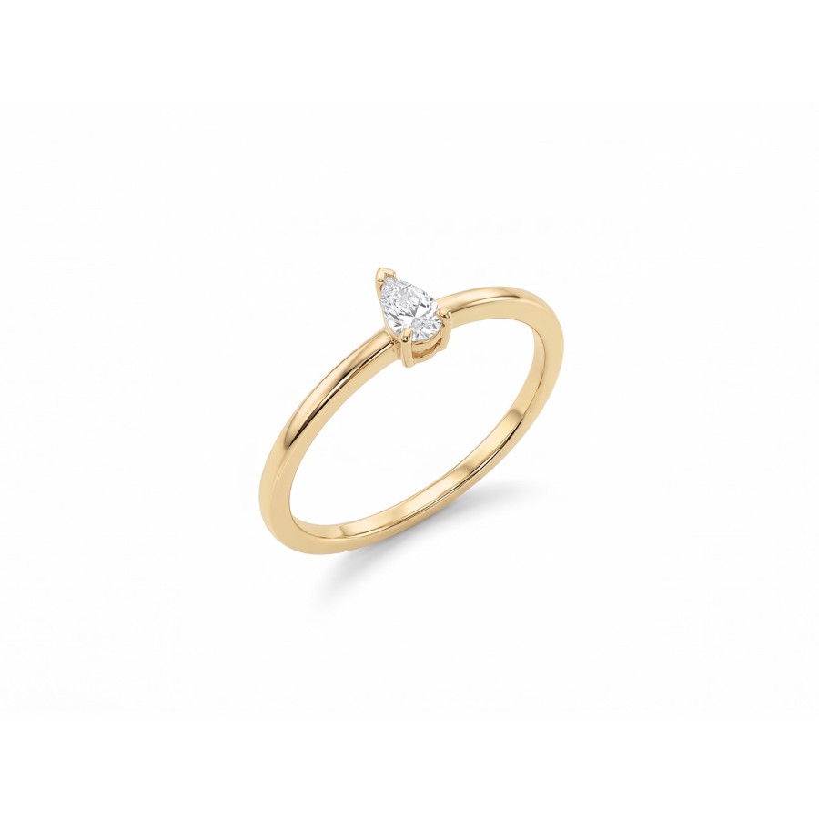Anillo Oro con Diamante Pera