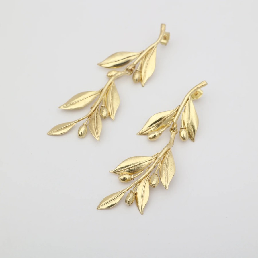 Pendientes Bronce Olivas Largos
