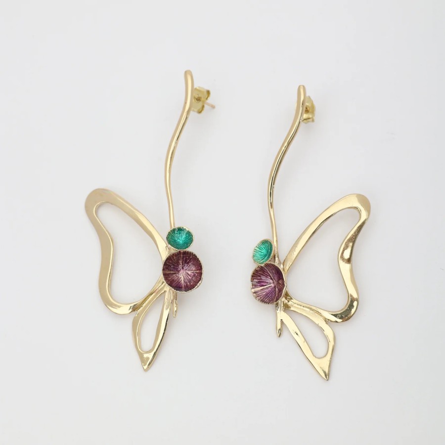 Pendientes Bronce Mariposas Vela