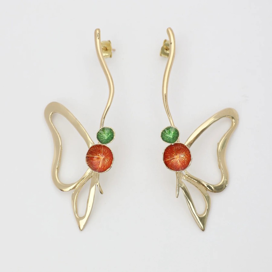 Pendientes Bronce Mariposas Vela