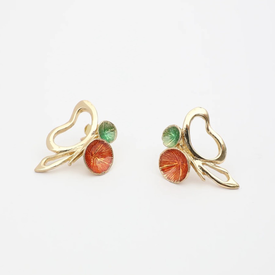 Pendientes Bronce Mariposas Esmalte