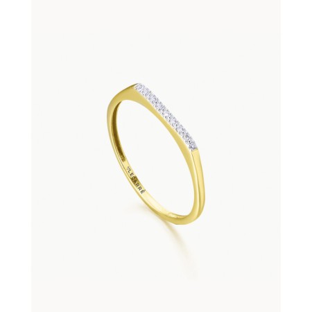 Anillo Oro Recto Diamantes