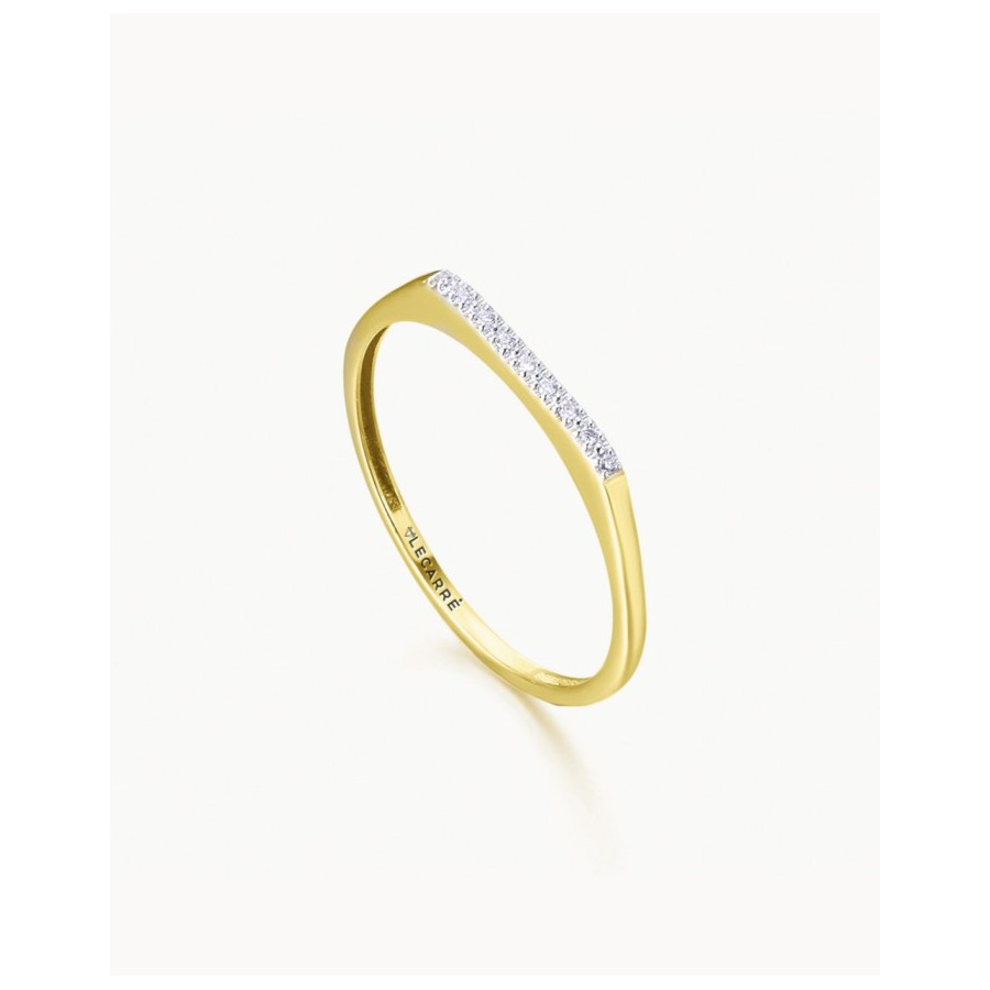 Anillo Oro Recto Diamantes