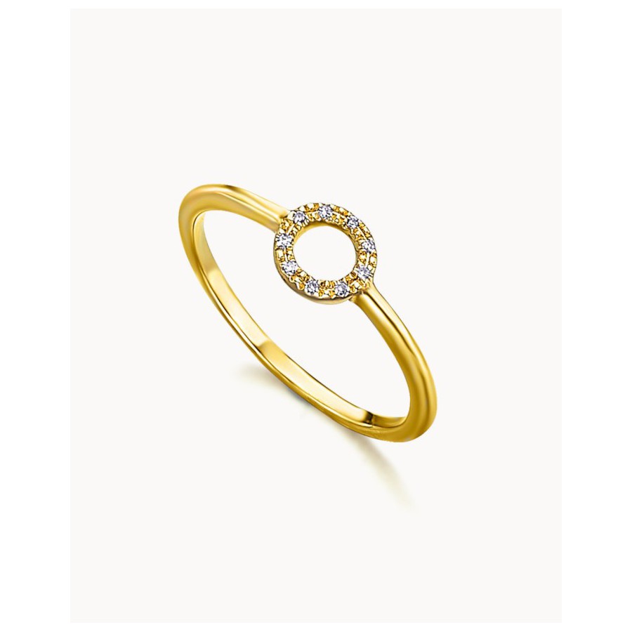 Anillo Oro Círculo Diamantes