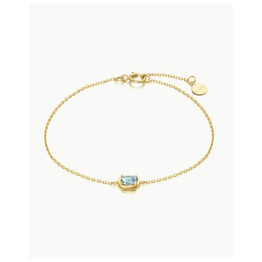 Pulsera Oro Topacio Azul