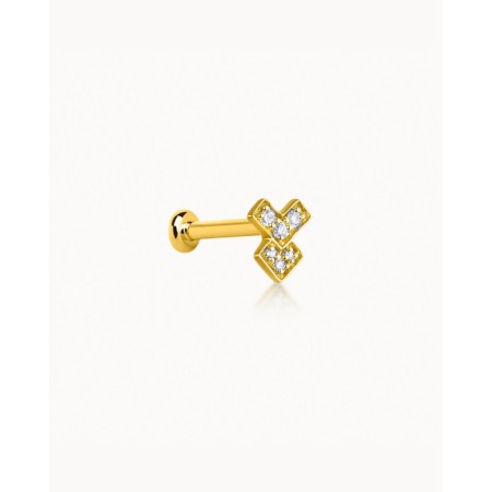 Piercing  Mini Arrow Oro y Diamantes