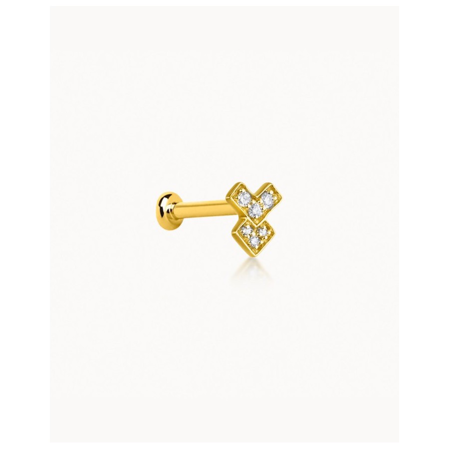 Piercing  Mini Arrow Oro y Diamantes