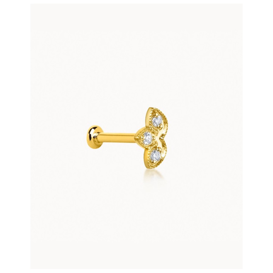 Piercing  Mini Lotus Oro y Diamantes