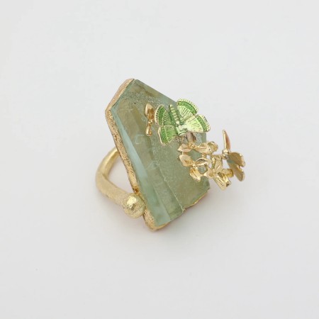 Anillo Bronce Twill Verde