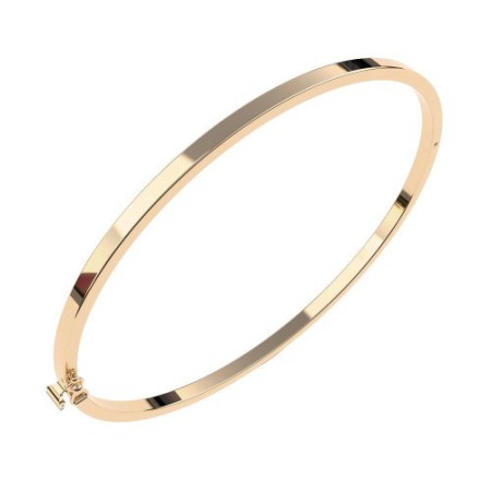 Pulsera Rígida Oval de Tubo Rectangular de 3 x 2 mm y 60 mm interior,