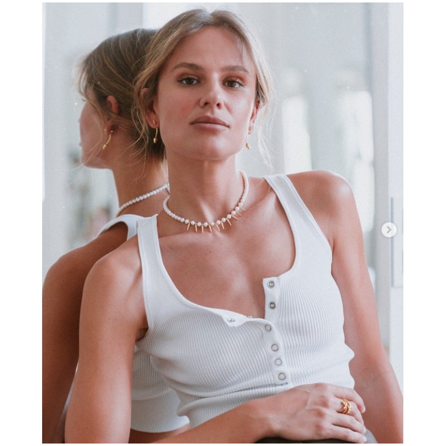 Collar Perlas Naturales Plata Chapada