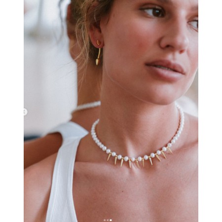 Collar Perlas Naturales Plata Chapada