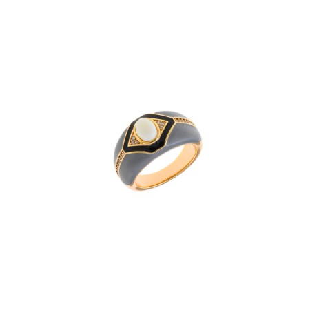 Sortija Chapada Esmalte Gris
